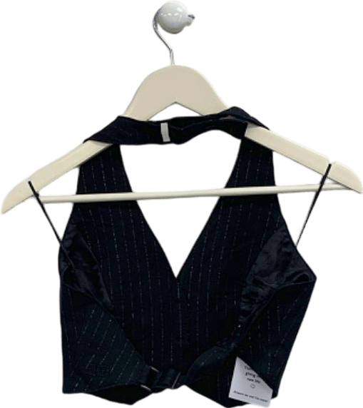 Ksubi Black Pinstripe Halter Neck Vest XS - Reliked