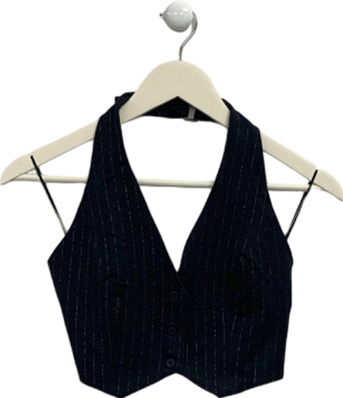 Ksubi Black Pinstripe Halter Neck Vest XS - Reliked