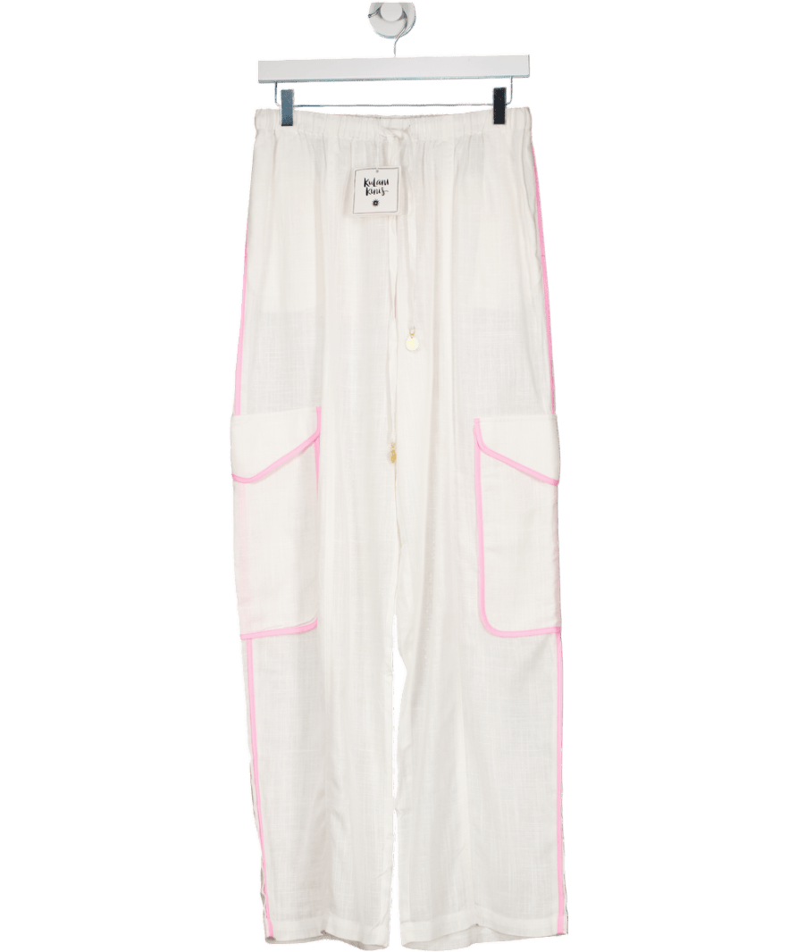 Kulani Kinis Essential Cargo Pants - White UK M - Reliked