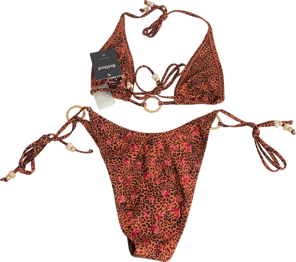 kulani kinis Orange Ring Halter Bikini Top UK M - Reliked