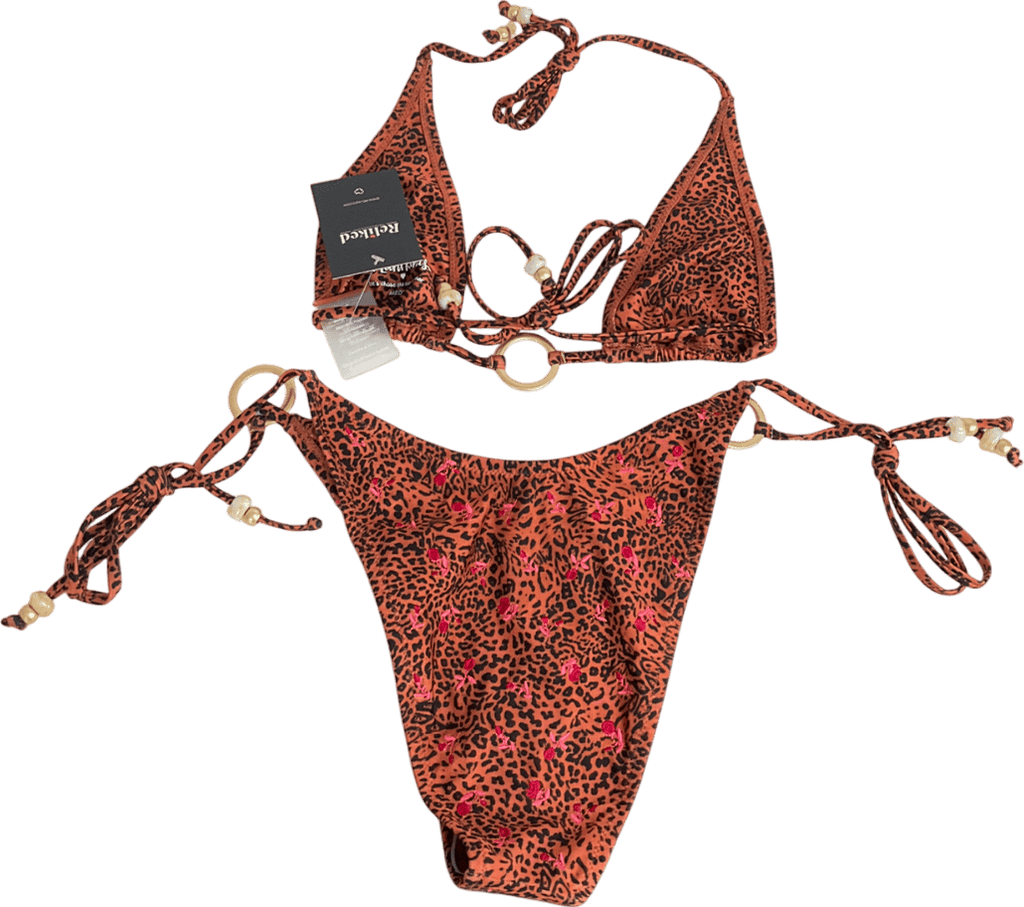 kulani kinis Orange Ring Halter Bikini Top UK M - Reliked