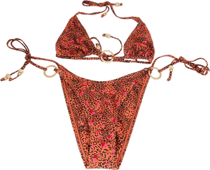 kulani kinis Orange Ring Halter Bikini Top UK M
