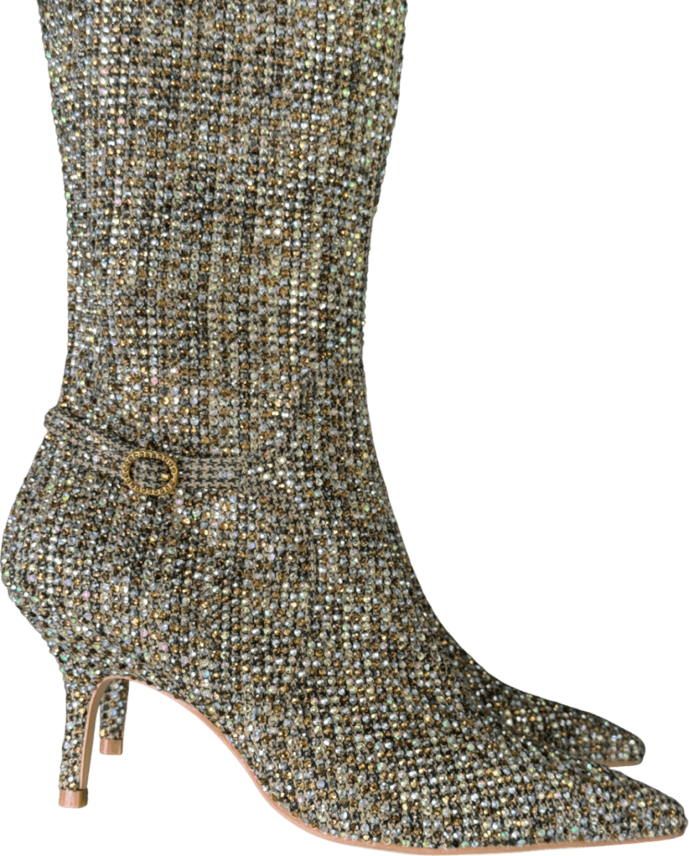 Kurt Geiger Beige Mayfair Heeled Over - the - knee Boots UK 4 EU 37 👠 - Reliked