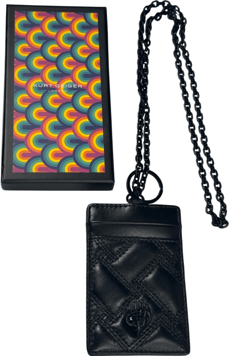 Kurt Geiger Black Kensington Lanyard Keyring / Card Holder - Reliked