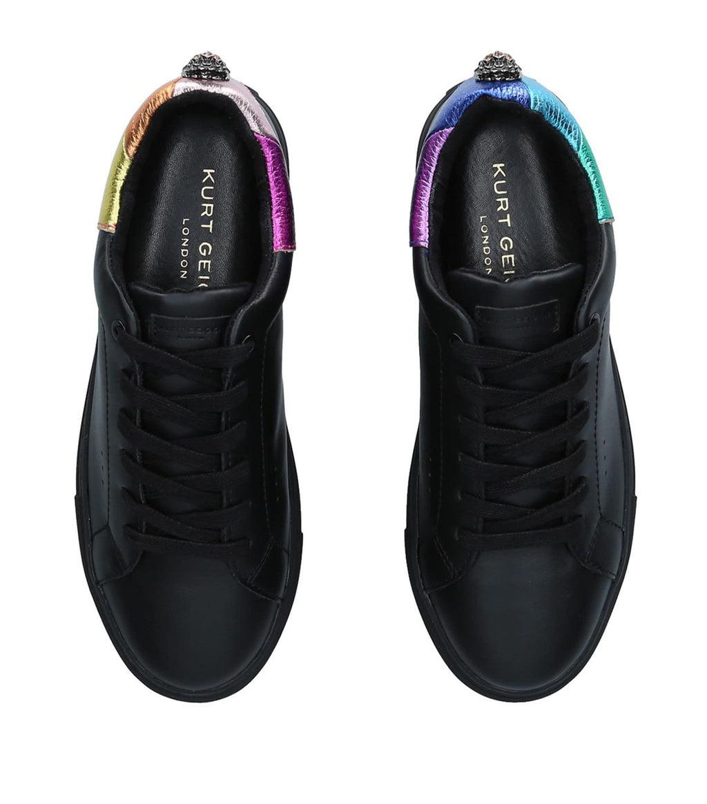 Kurt Geiger Black Laney Eagle Rainbow Detail Trainers BNIB UK 5 EU 38 👠