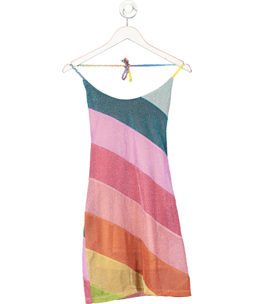 Kurt Geiger Multicoloured Rainbow Glitter Mini Dress UK S - Reliked