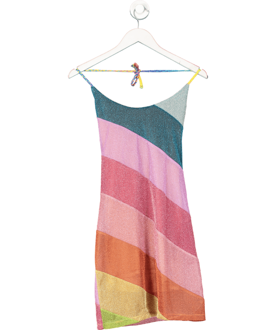 Kurt Geiger Multicoloured Rainbow Glitter Mini Dress UK S - Reliked