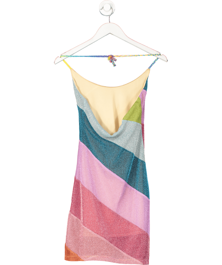 Kurt Geiger Multicoloured Rainbow Glitter Mini Dress UK S - Reliked