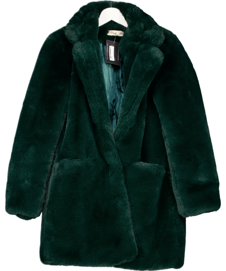 K.ZELL Green Supersoft Faux Fur Jacket UK S - Reliked
