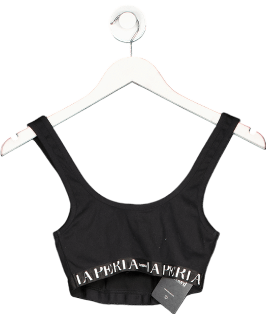 La Peria Black Comfort Zone Wide Strap Bralette UK S - Reliked
