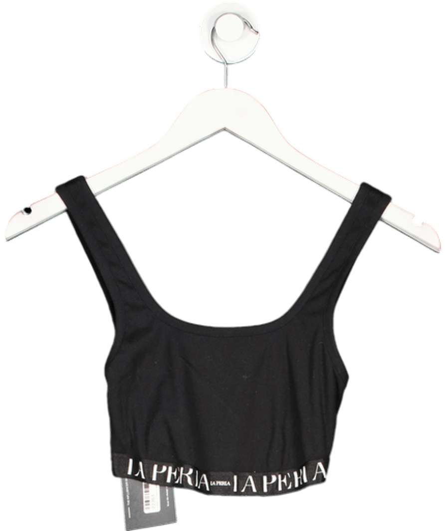 La Peria Black Comfort Zone Wide Strap Bralette UK S - Reliked