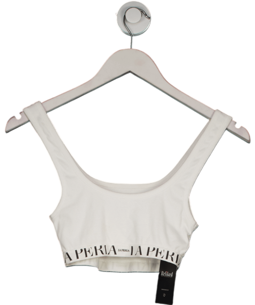 La Peria White Comfort Zone Wide Strap Bralette UK S - Reliked