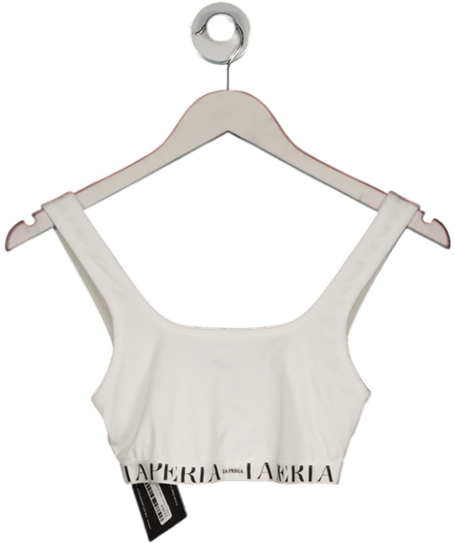La Peria White Comfort Zone Wide Strap Bralette UK S - Reliked