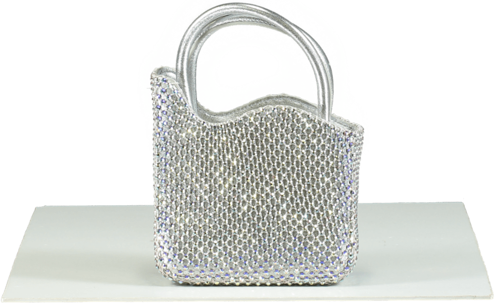 La Silla Metallic Mini Gilda Rhinestone Embellished Bag One Size - Reliked