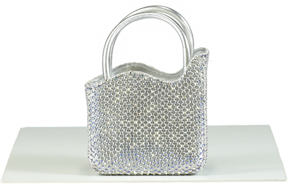 La Silla Metallic Mini Gilda Rhinestone Embellished Bag One Size - Reliked