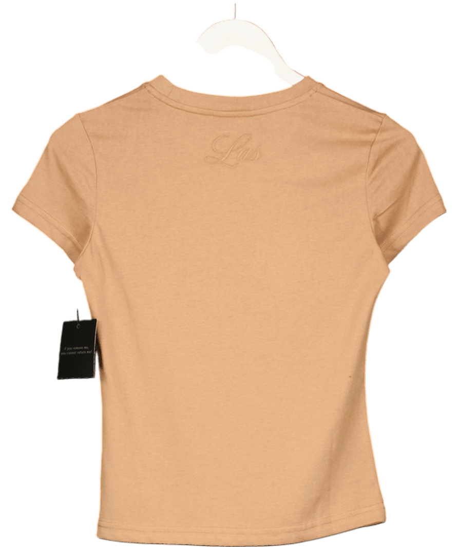 L.A. Space Beige Jersey Baby Tee UK 6 - Reliked