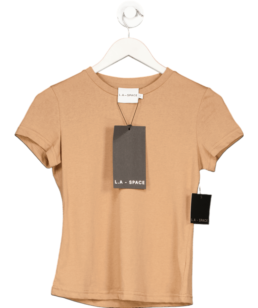 L.A. Space Beige Jersey Baby Tee UK 6 - Reliked