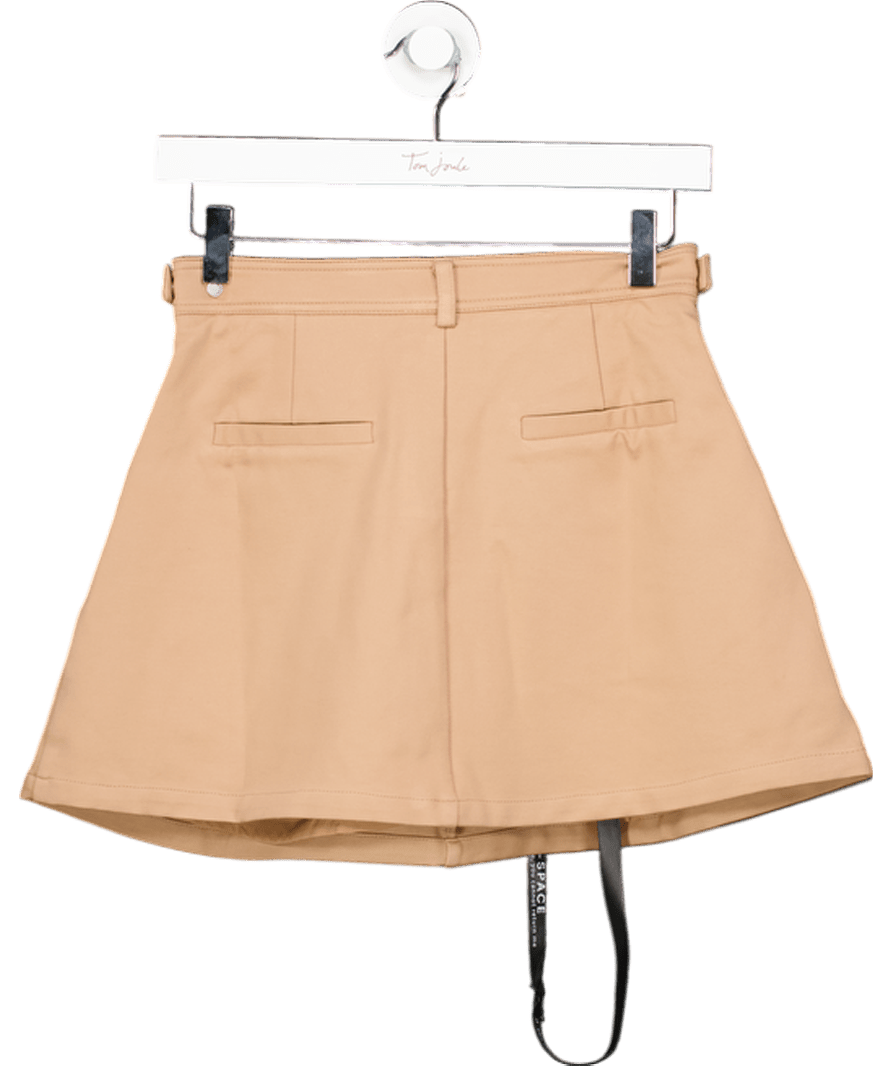 L.A - Space Beige Sculpted Mini Skirt UK 8 - Reliked