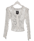 LAAGAM White Lace Cold - shoulder Top UK XS - Reliked