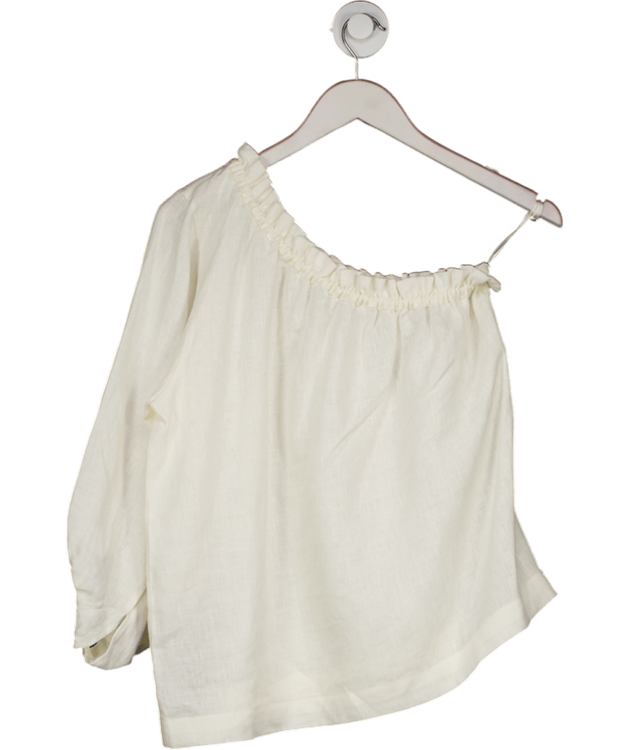 Labeca London Cream Linen One Sleeve Top UK XS/S - Reliked