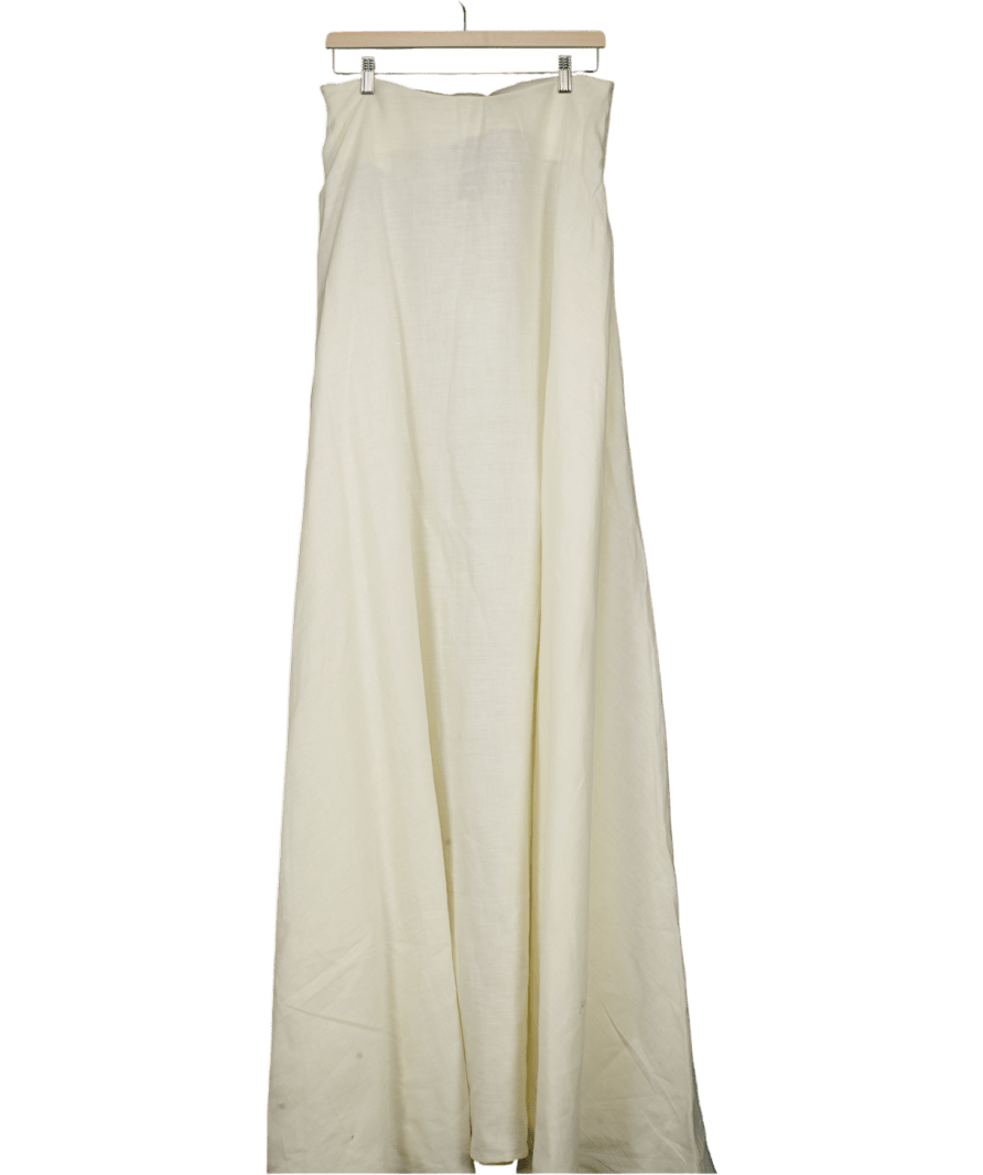 Labeca London Cream Venice Ecru Linen Strapless Maxi Dress UK XS/S - Reliked