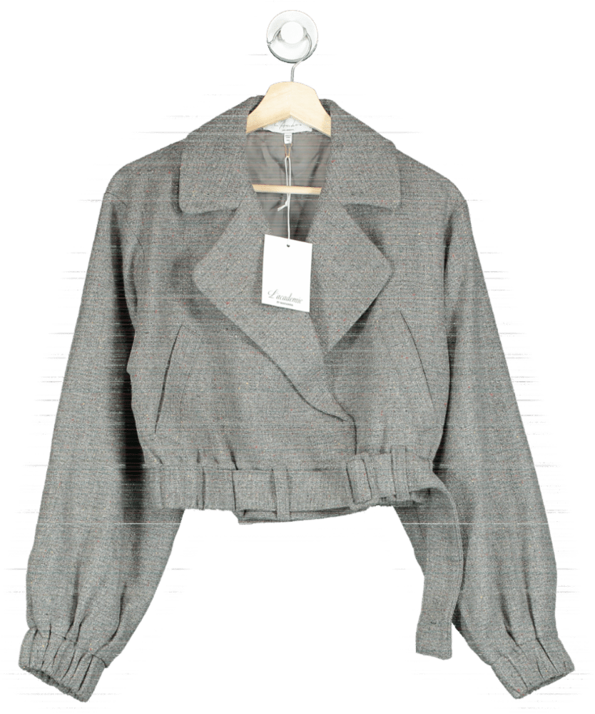 L'academie Grey X Marianna Kit Tweed Moto Jacket UK XXS - Reliked