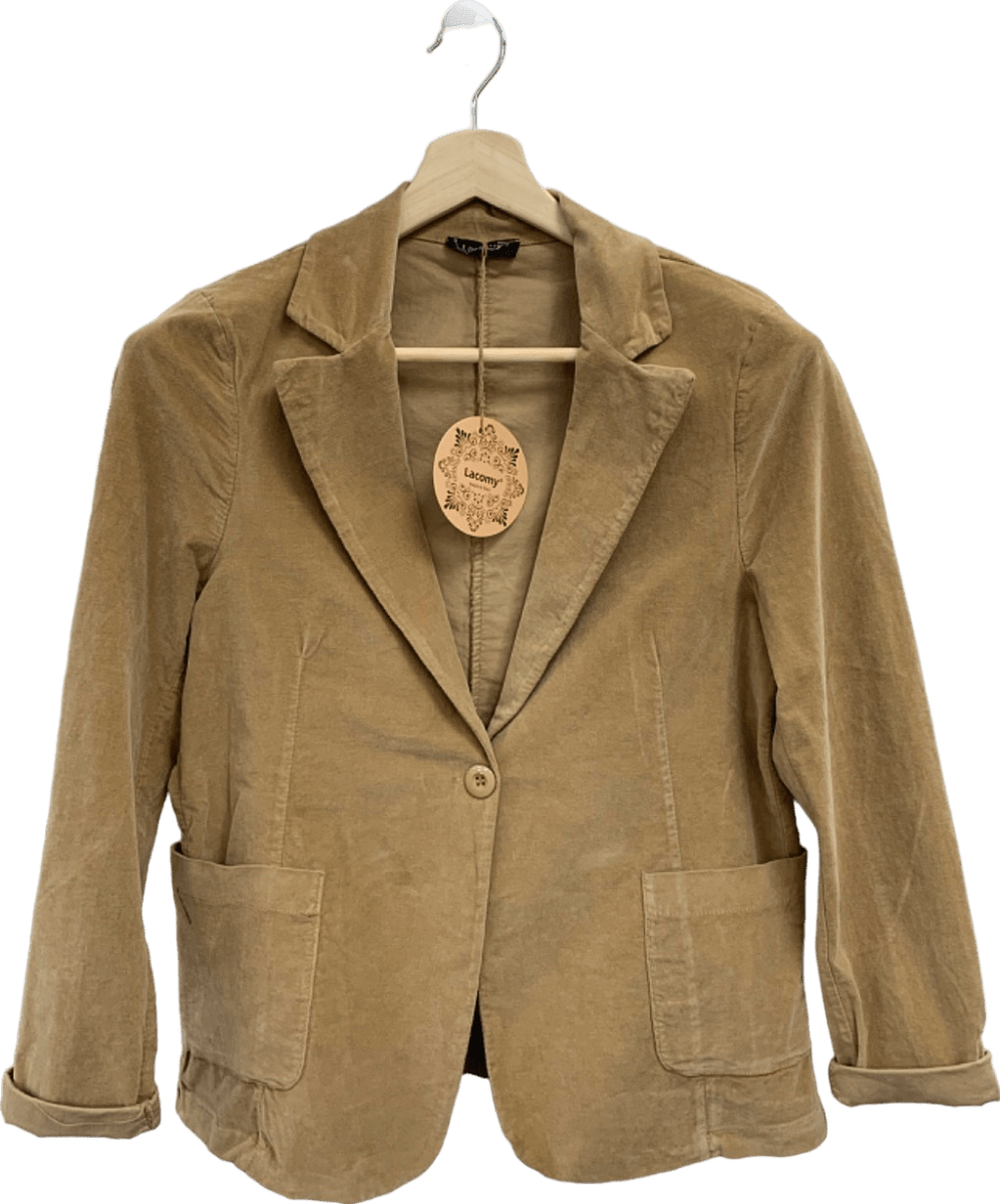 Lacomy Beige Cotton Blazer UK M - Reliked