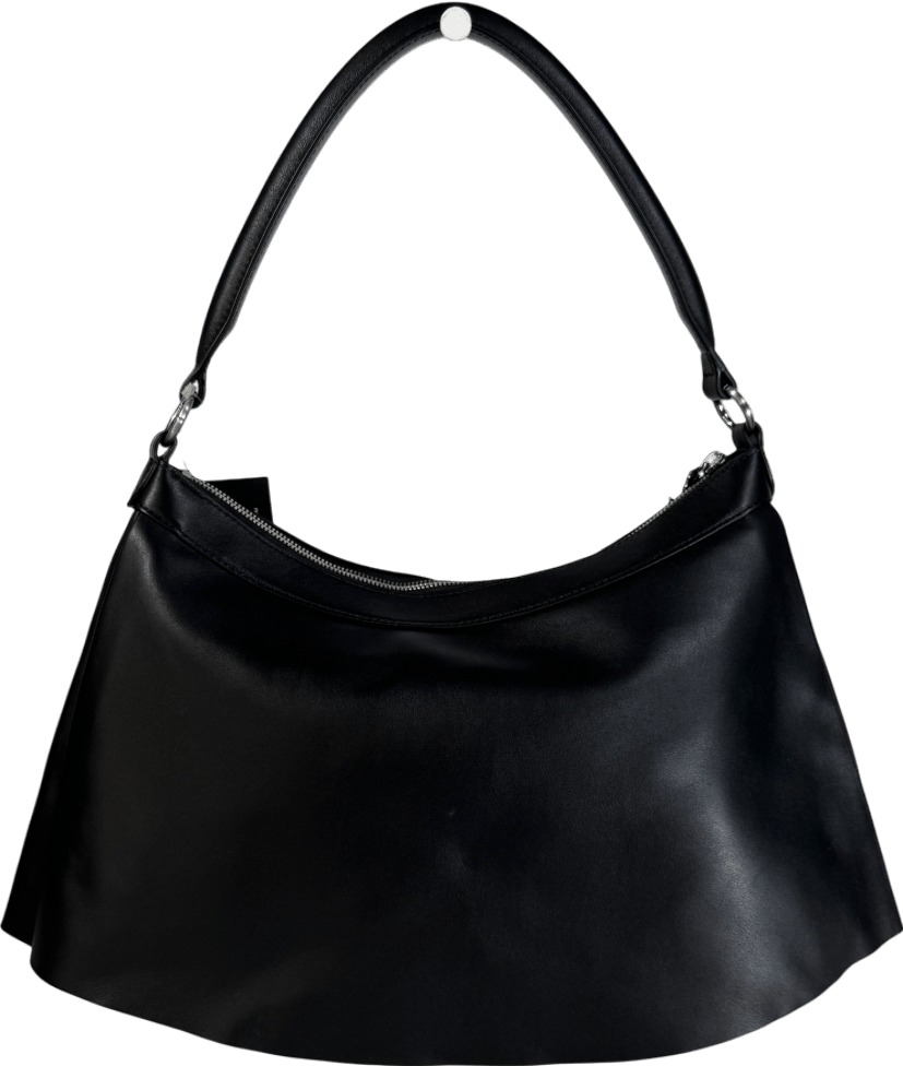 Lacoste Black Pleated Leather Shoulder Bag - Reliked