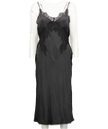 L'agence Black Luxury Silk Song Lace - trimmed Slip Midi Dress Us8 UK 12 - Reliked