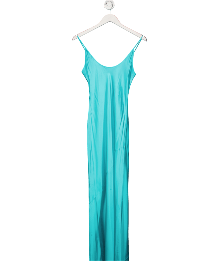 L'agence Blue Satin Maxi Dress UK 6 - Reliked