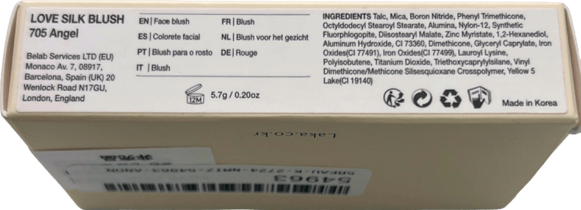 Laka Laka & Co. Love Silk Blush 705 Angel 5.7g - Reliked