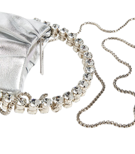 L'alingi Micro Eternity Crystal Top Handle Bag In Silver BNIB