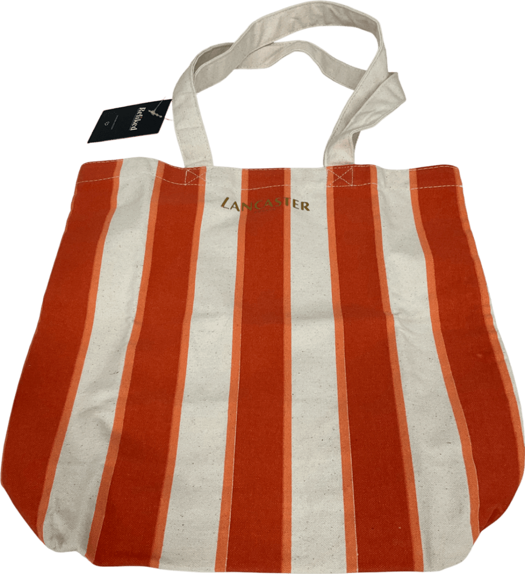 Lancaster Orange Stripe Tote Bag One Size - Reliked