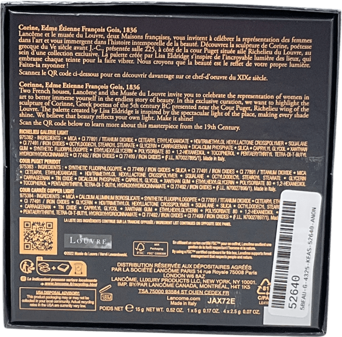 Lancome Louvre Richelieu Wing Limited Edition Eyeshadow Palette Richelieu Wing Palette 15g - Reliked