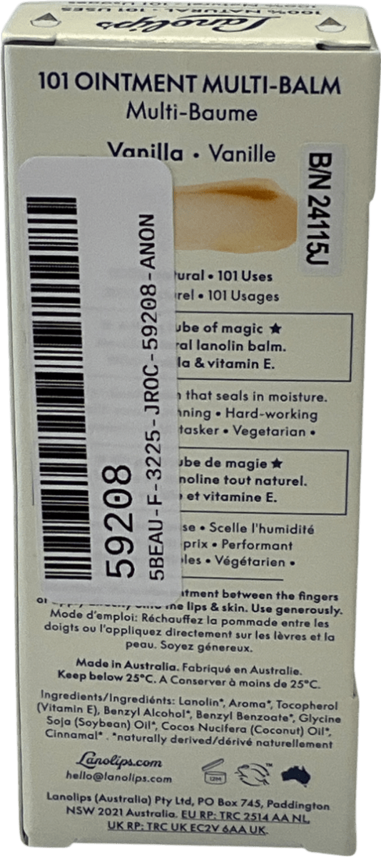 Lano Lips Multi Balm Lips Vanilla 3.5oz - Reliked