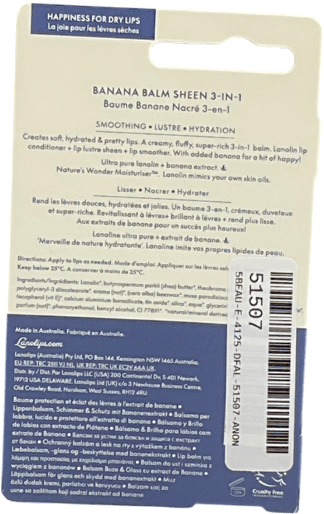 lanolips Banana Balm Lip Sheen 3 - in - 1 12.5 g - Reliked