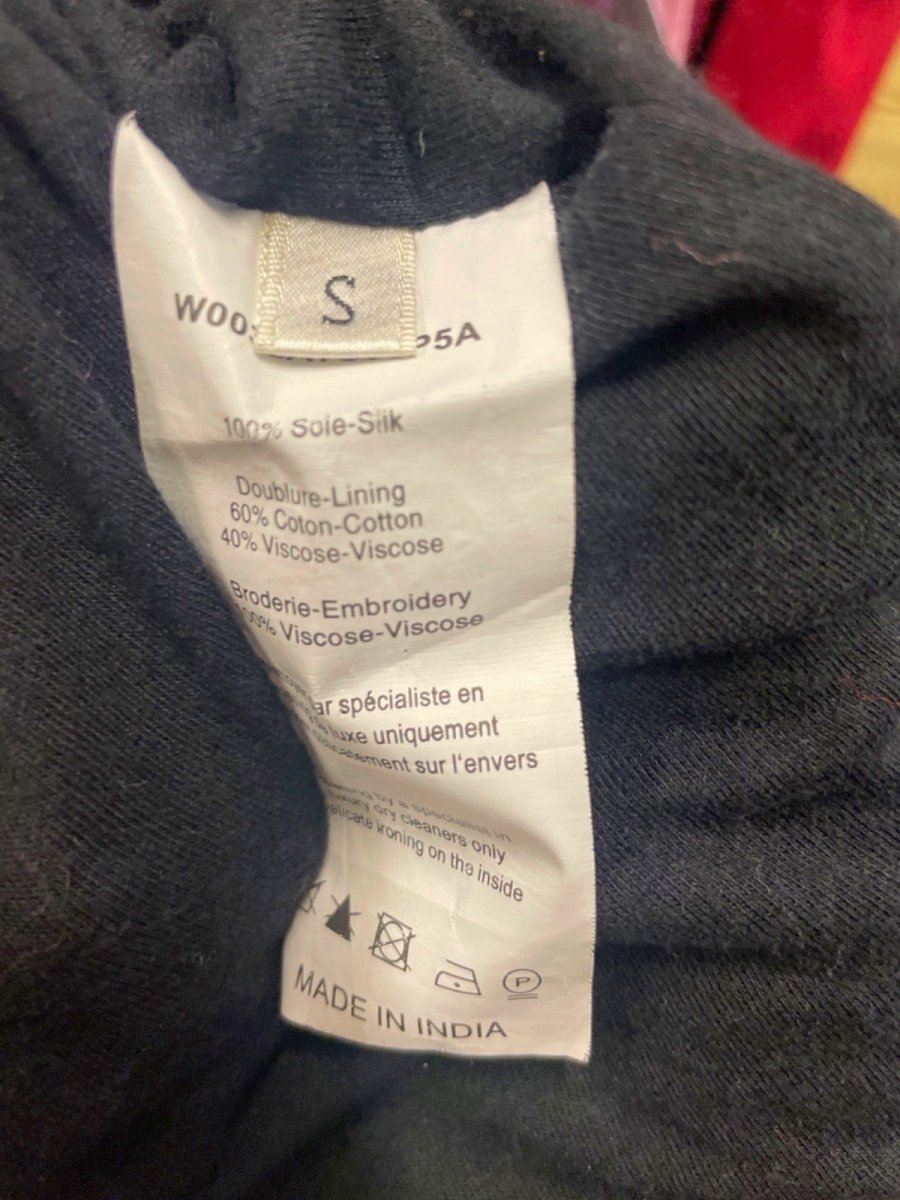 Lanvin Black Silk dress with 3d bow details UK S - Reliked