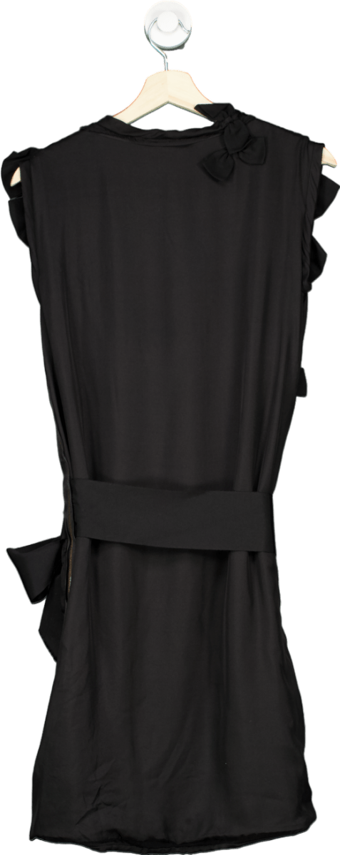 Lanvin Black Silk dress with 3d bow details UK S - Reliked