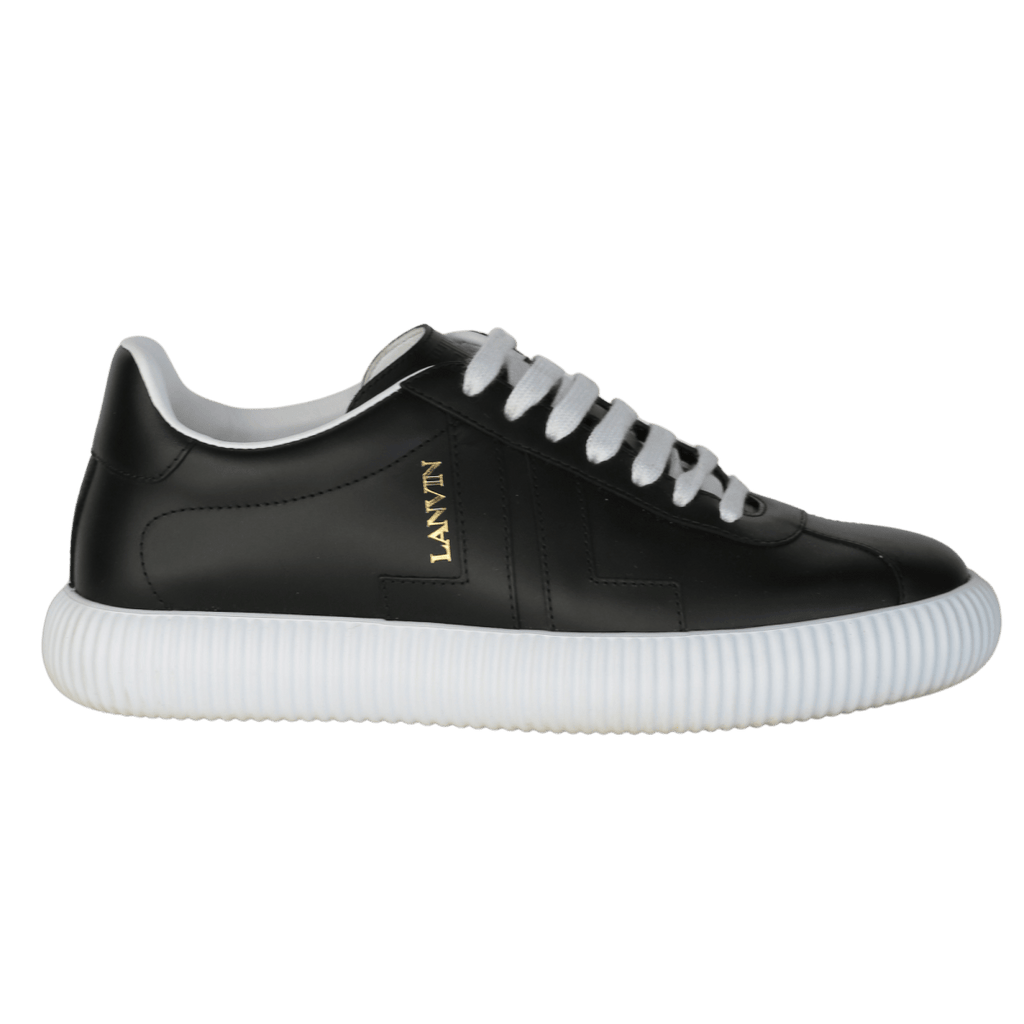 Lanvin Glen Low Top Calf Leather Sneakers In Black UK 6 EU 39 👠 - Reliked