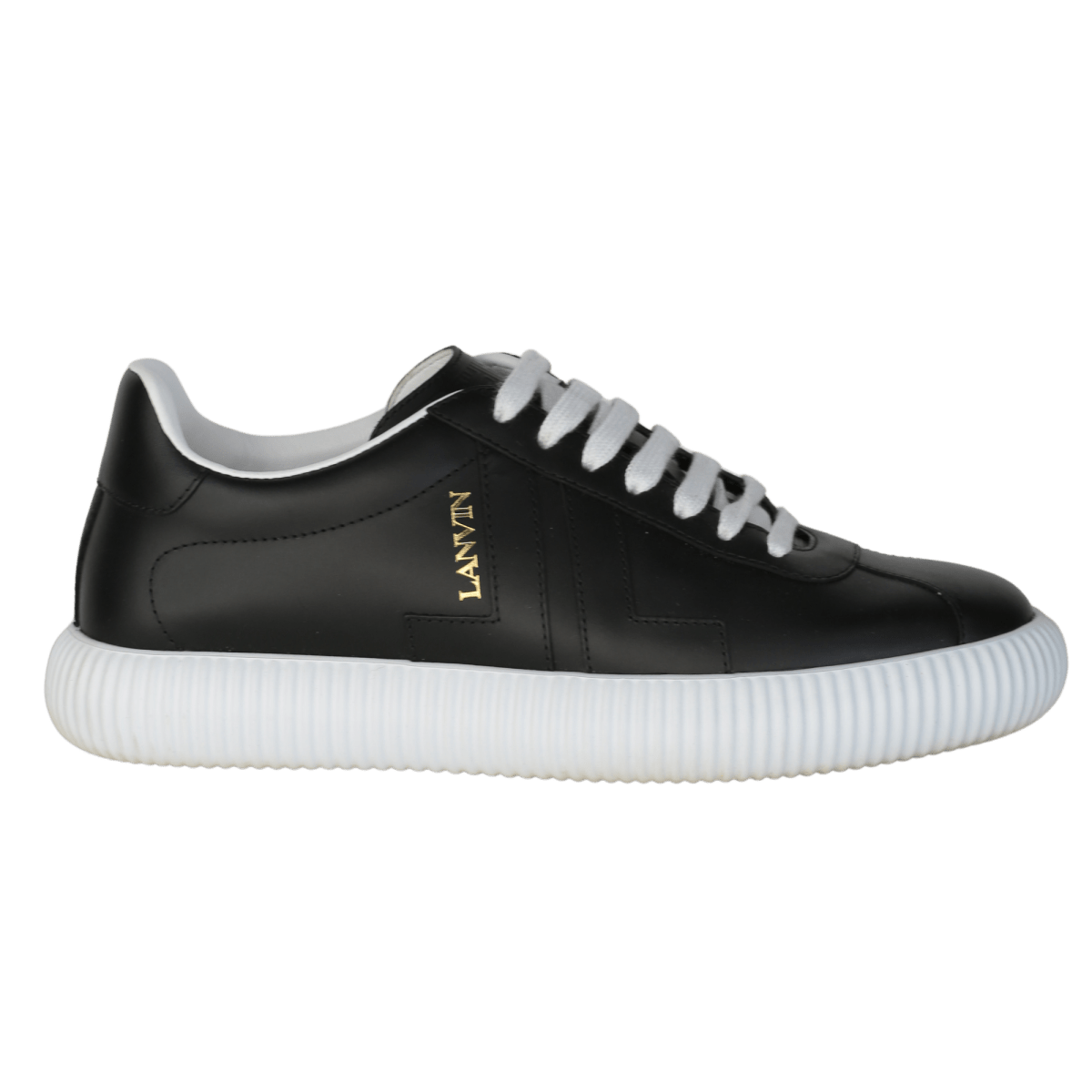 Lanvin Glen Low Top Calf Leather Sneakers In Black UK 6 EU 39 👠 - Reliked
