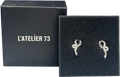 L'atelier 73 Metallic Dragon Silver Stud Earrings - Reliked