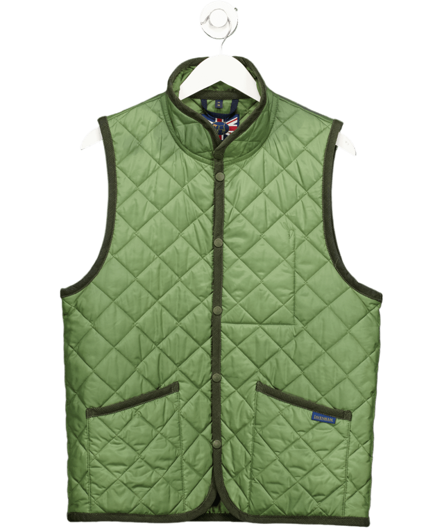 Lavenham Quilted Olive Green Gilet UK M - Reliked