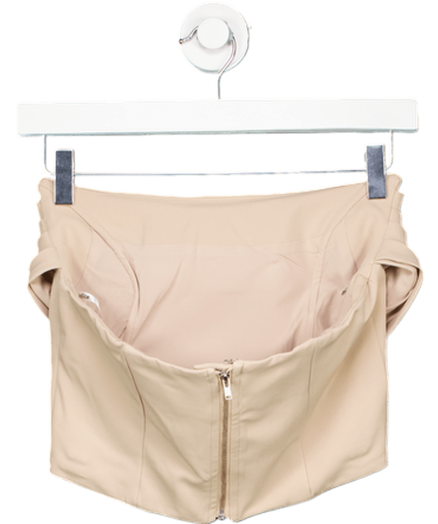 Lavish Alice Beige Strapless Pleated Corset Top UK 6 - Reliked