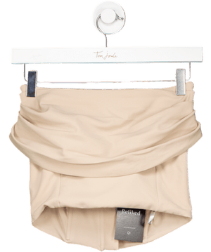 Lavish Alice Beige Strapless Pleated Corset Top UK 6