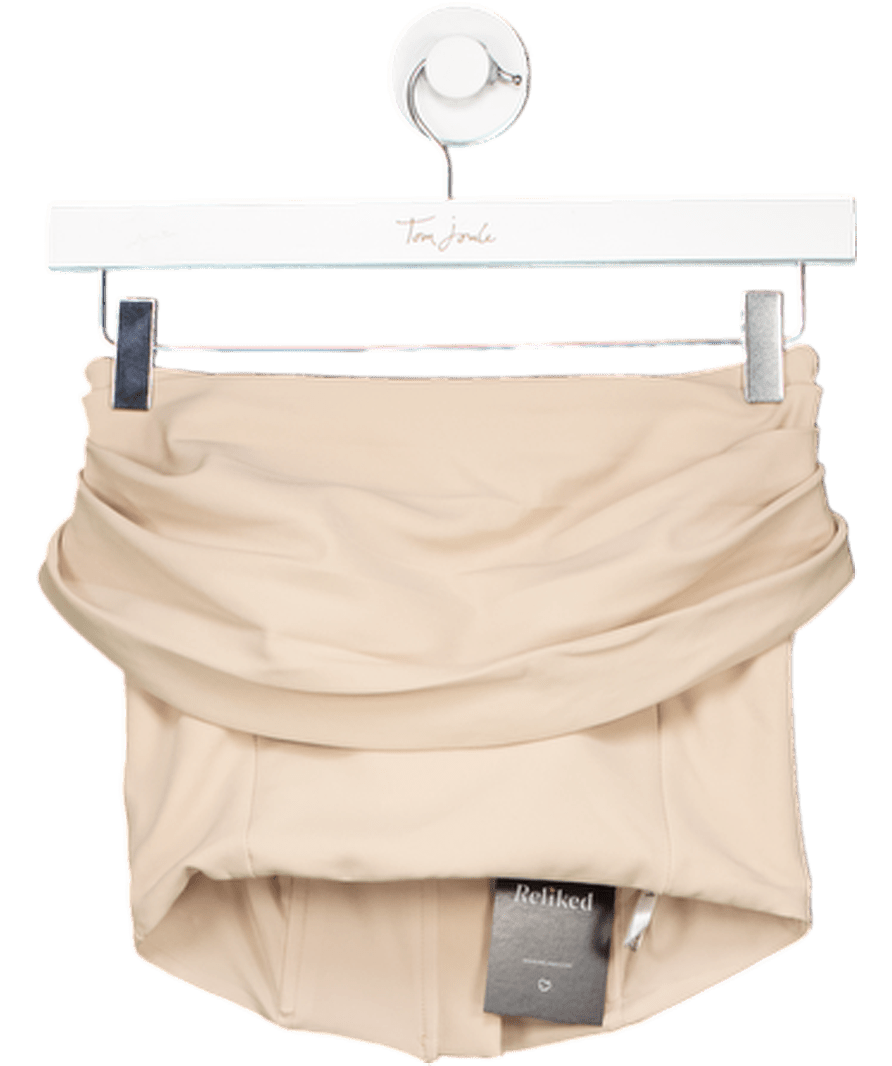 Lavish Alice Beige Strapless Pleated Corset Top UK 6 - Reliked