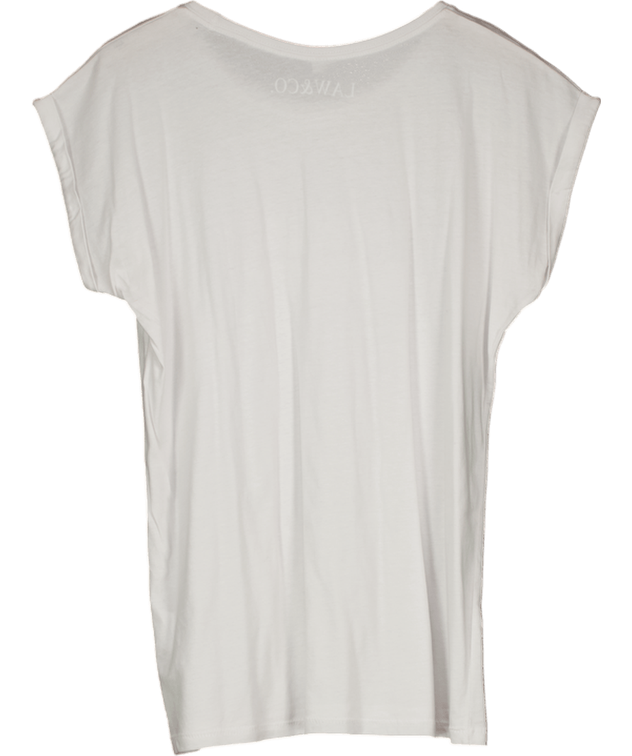 Law&co White Yoga Bunny Tee White/pink UK L - Reliked