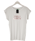 Law&co White Yoga Bunny Tee White/pink UK L - Reliked