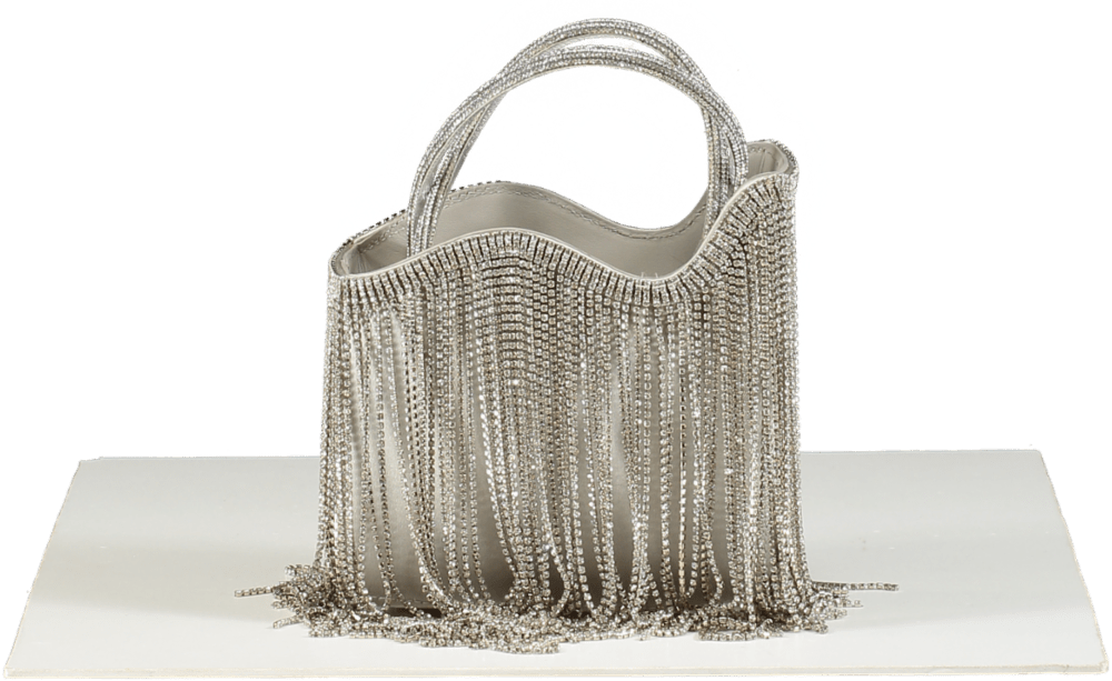 Le Silla Ivy Silver Rhinestone Fringe Mini Bag - Reliked