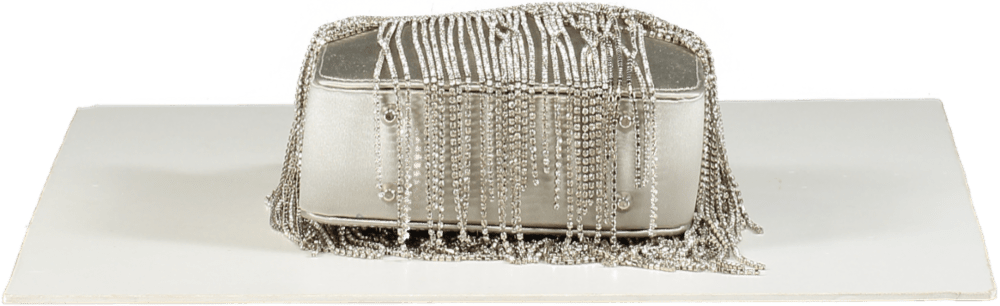 Le Silla Ivy Silver Rhinestone Fringe Mini Bag - Reliked
