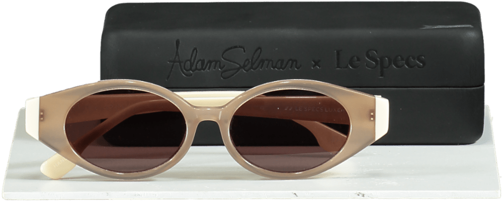 Le Specs Beige Adam Selman x Le Specs Luxe Ovoid Sunglasses - Reliked